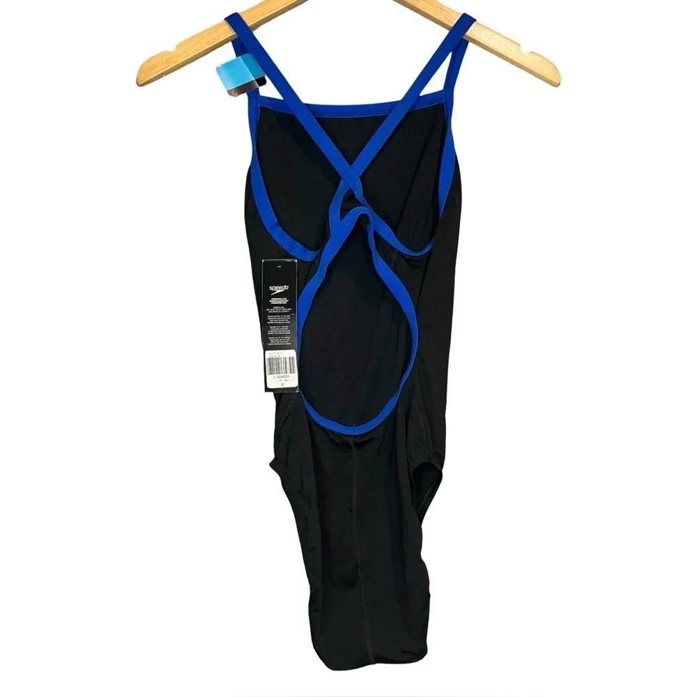 Speedo Endurance Black and Blue Training Suit III One Piece Swimwear